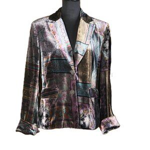 Vintage Jewel Tone Velvet Blazer by Evelyn Size 10 US